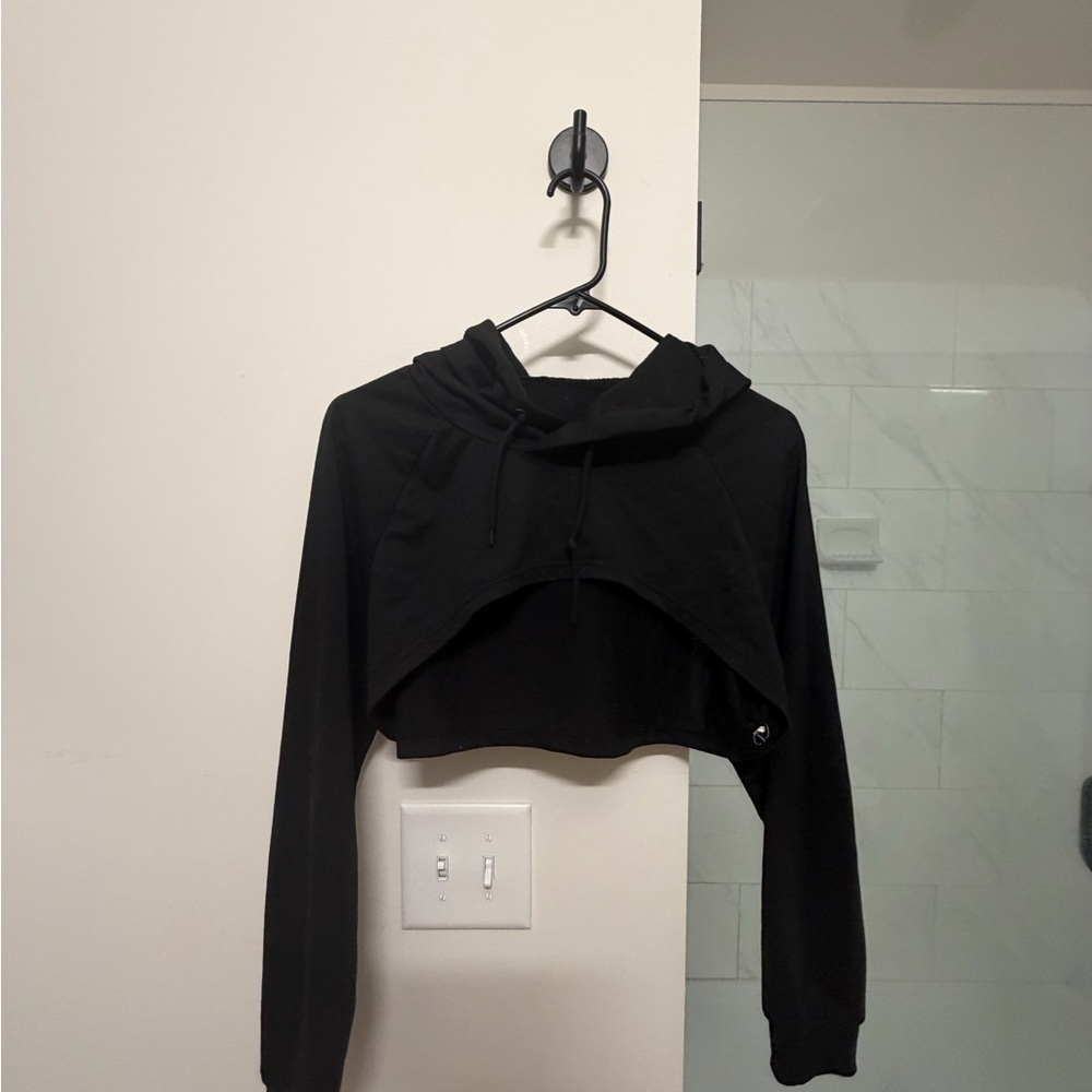 Black Cropped Hoodie